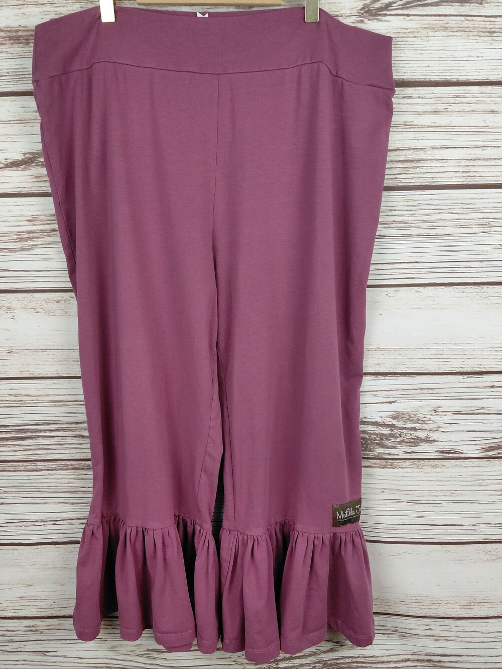 Matilda Jane Womens XXL Dark Mauve Pink Cropped Capri Ruffle Pants